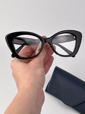 Loewe CURVY Women Eyeglasses Black Geometric LW50053F 001 NEW AUTHENTIC LW50053F 001 Shiny Black 53mm main image 3